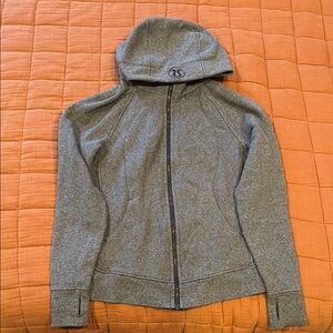 Lululemon Gray Swestshirt with Hood and Zip-Up Design